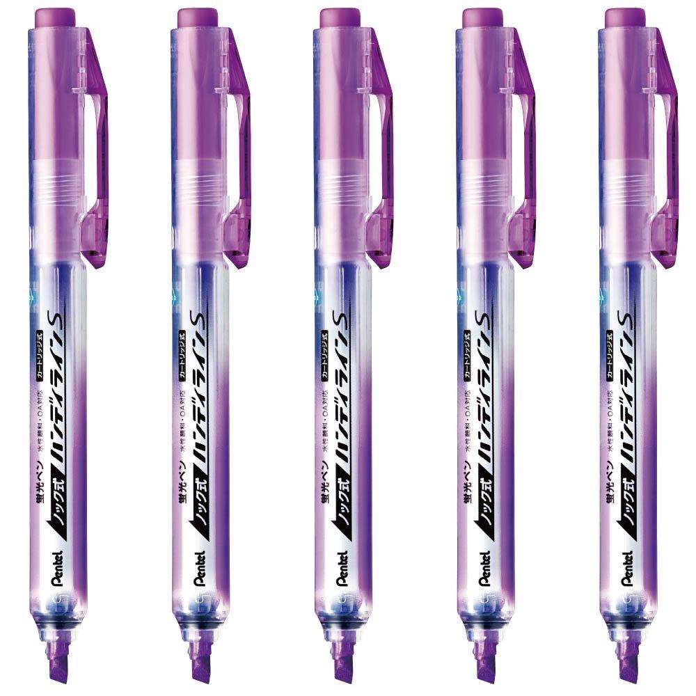 Pentel Handyline S Highlighter 5 pens Pen, Violet, XSXNS15-V, фиолетовый