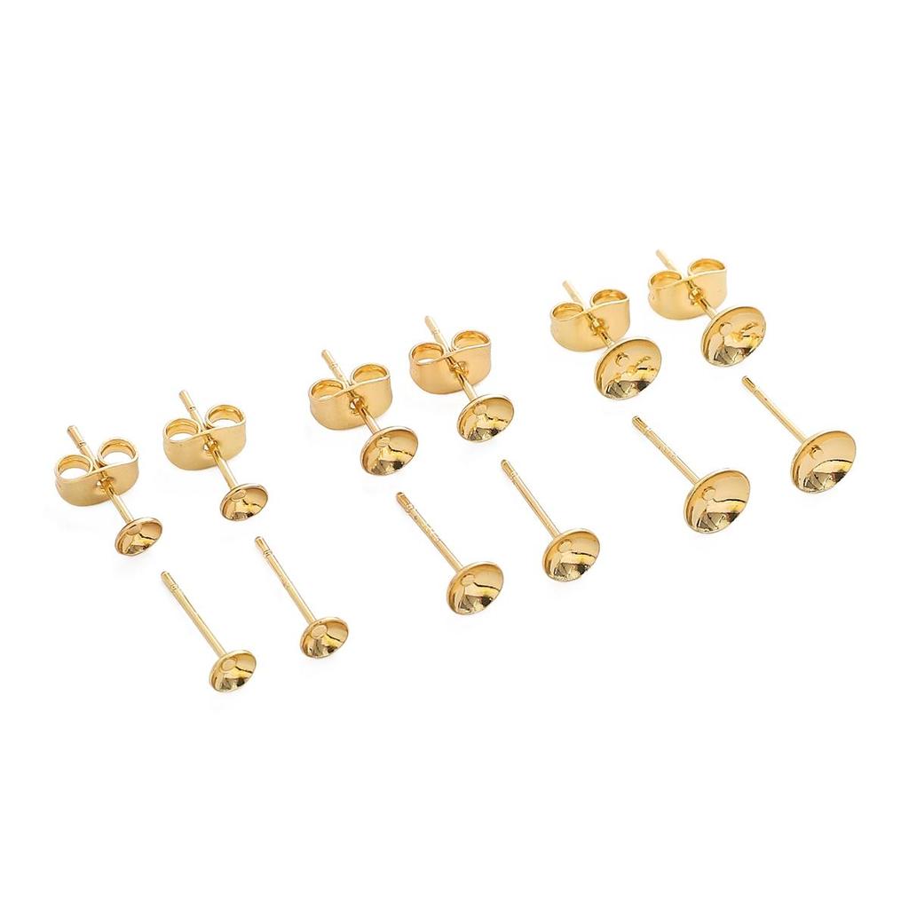 2Pcs Copper Bowl Shaped Imitation Needle Earrings For DIY Jewelry Making Craft Accessories