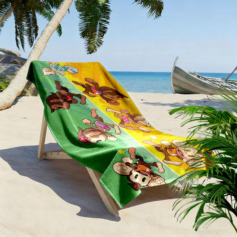 Super Monkey Ball 2D Flat Print Beach Towel, Large Soft Quick Dry Towel for Beach Camping SwimmingDSTJ0925338