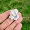 Natural Blue Lace Agate Gemstone 925 Silver Promise Adjustable Ring For Girls
