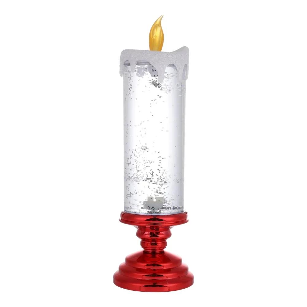 New LED Christmas Candle LED Flameless Candle Light Swirling Glitter Colorful Fantasy Crystal Night Lights Xmas Party Home Decor