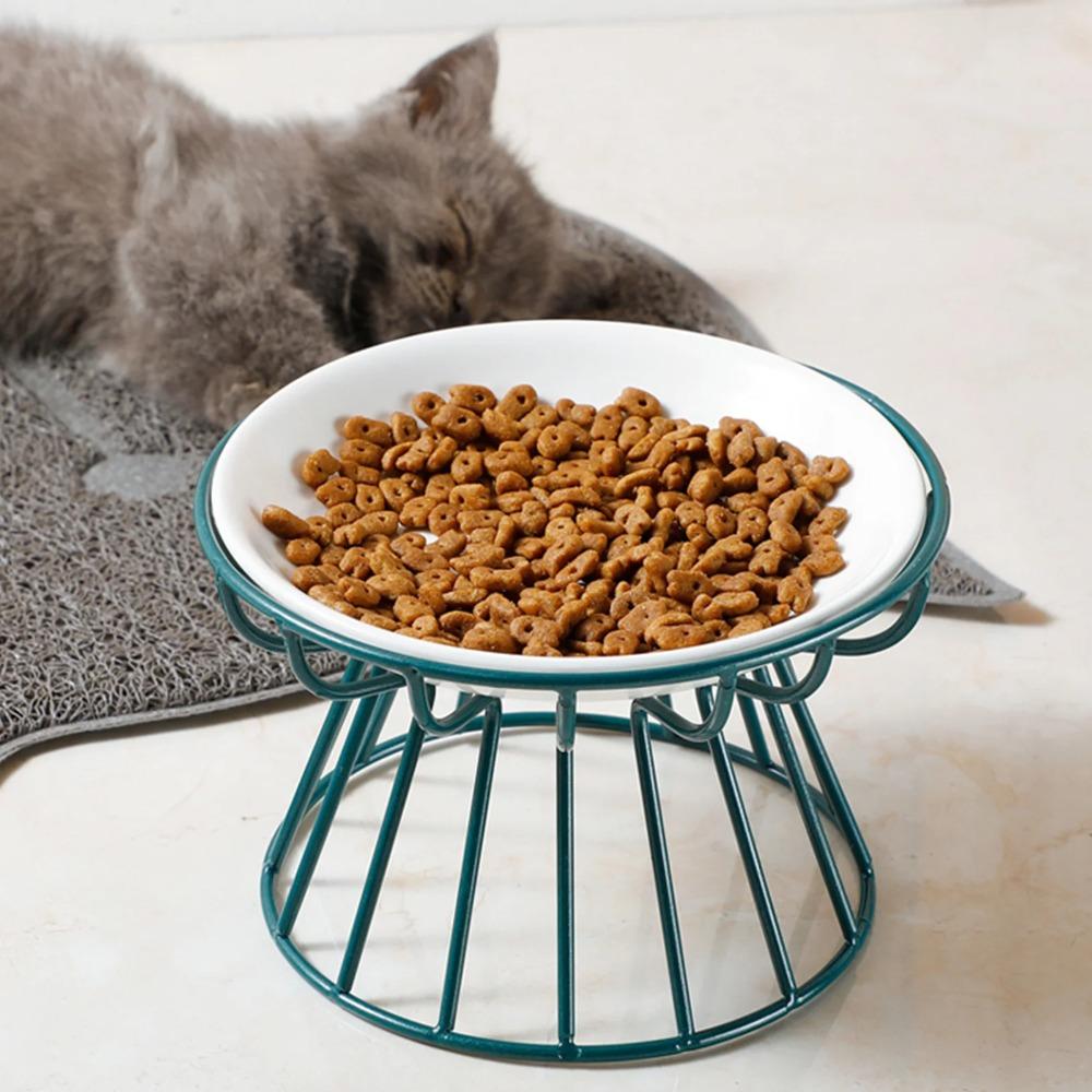 1pcs Ceramic Cat Food Bowl Wide Safe Pets Water Food Bowls Non Slip Shallow Dish for Kitten Puppy Food Water Feeding