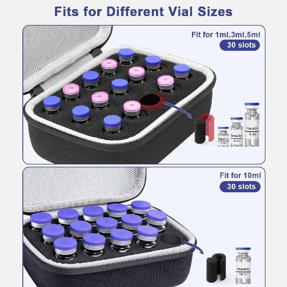 9/10/15/30 Slots Insulin Vial Storage Case 3ML/10ml Essential Oil Case Insulin Organizer  for Home