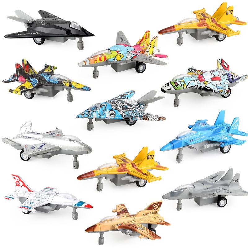 Children'S Boys Pull Back Simulation Model Aircraft, Alloy Mini Aircraft, Military Fighter Jets, Toys