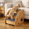 Sturdy Wooden Dog Stairs Non-Slip Dog Ladder Multi-purpose Pet Climbing Ladder  for High Beds Sofas