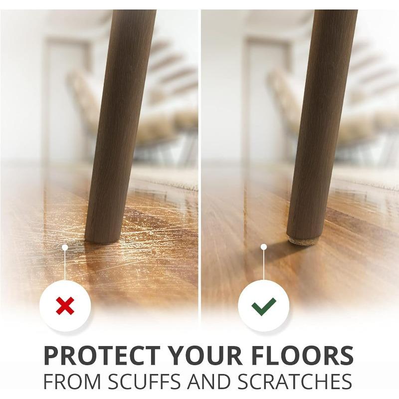 Chair Leg Protectors Round Square Felt Pads for Hardwood Floor Protector Non Slip Furniture Sofa Bed Table Chair Leg Cover Caps