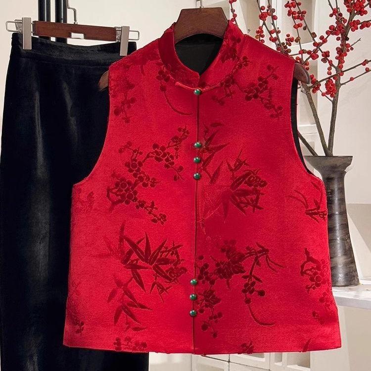 Spring Clothes Are Super Good-looking, Unique and Beautiful, Little Red Printed Vest for Women