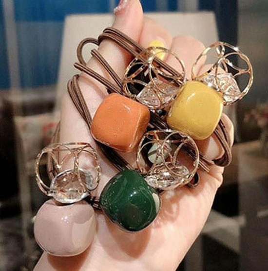 Exquisite Rhinestone Four-Leaf Clover Hair Tie - High Elastic Ponytail Rubber Band