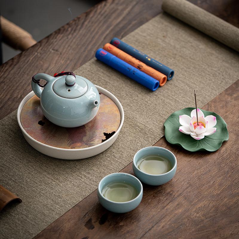Guochao Ge Kiln Ceramic Kung Fu Tea Set Mid-Autumn Festival Gift Box Guochao