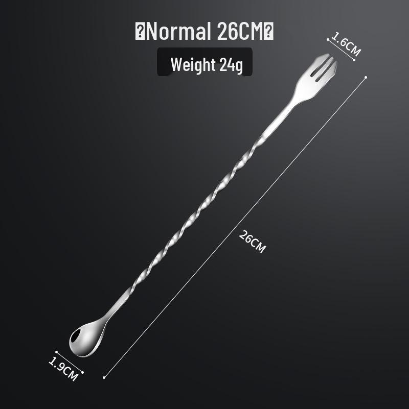 Island Odd Stainless Steel Cocktail Mixing Spoon with Double-Ended Jigger