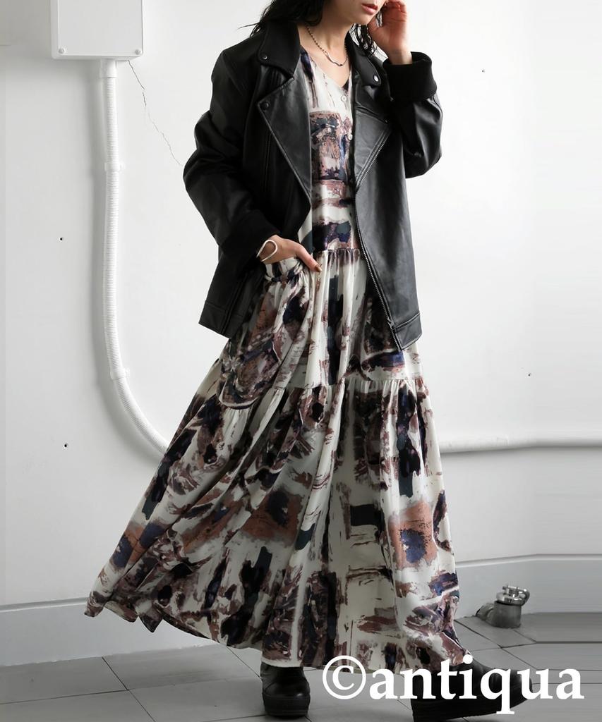 Robe Antiqua à Volants Taille Unique Couleurs Mélangées pour Femme, Longue, PK-01235, 85,