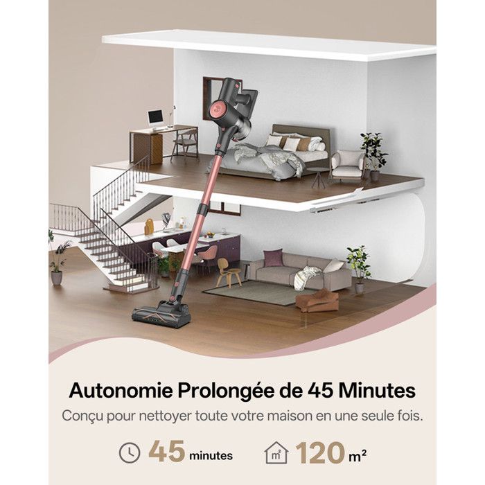 Vactidy V10 Pro Handheld Vacuum Cleaner, Removable Battery, LED Display, Five-Stage Cyclone Filtration Technology