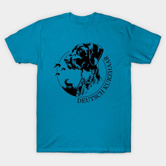 Summer Fashion Clothing Tshirt Deutsch Kurzhaar Dog Portrait Print Men Solid Color Slim Fit Short Sleeve Tops