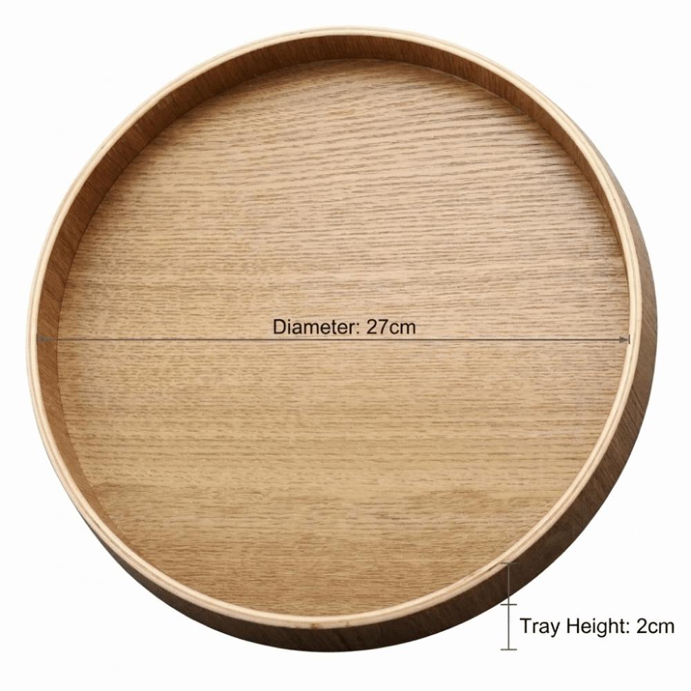 Easy to clean Wooden Platter Vintage Round Dessert tray Cafe-style Minimalist Pastry plate Afternoon tea