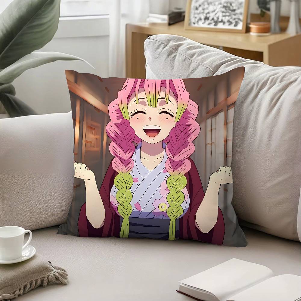 Niedlicher K-Kanroji Mitsuri Kissenbezug Kissenbezug Weich Niedlich Wurfkissenbezug Für Auto Sofa Kissenbezug Polyester Mit Reißverschluss