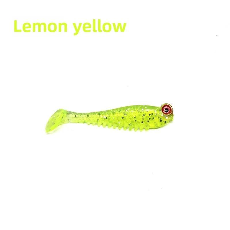 5 Stück/Beutel, 5 cm, 1,3 g, Lumineszenz-Weichköder, realistischer T-Schwanz-Fisch-Imitationsköder für Angelausrüstung, Nachtangeln, Meer, Fluss