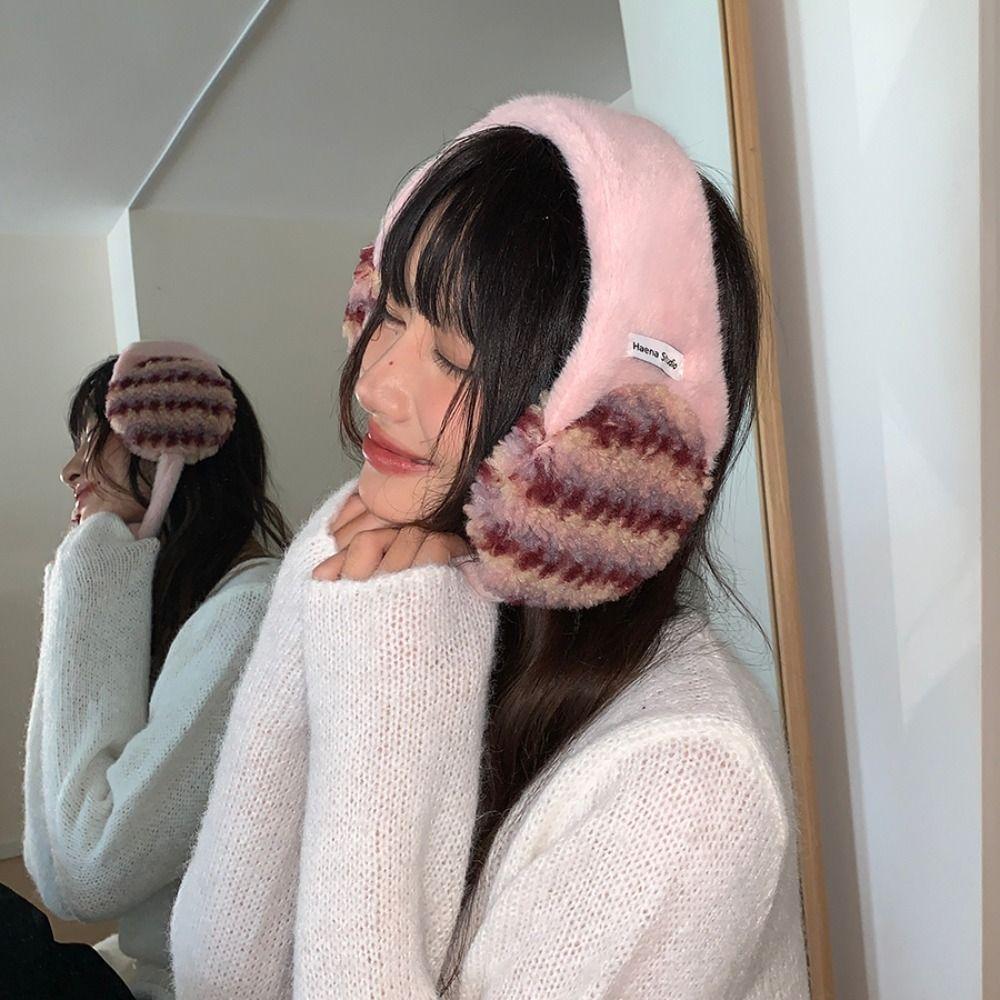 Thicken Knitted Earmuffs Windproof Ear Protection Strap Personality Wool Strappy Ear Muff Autumn