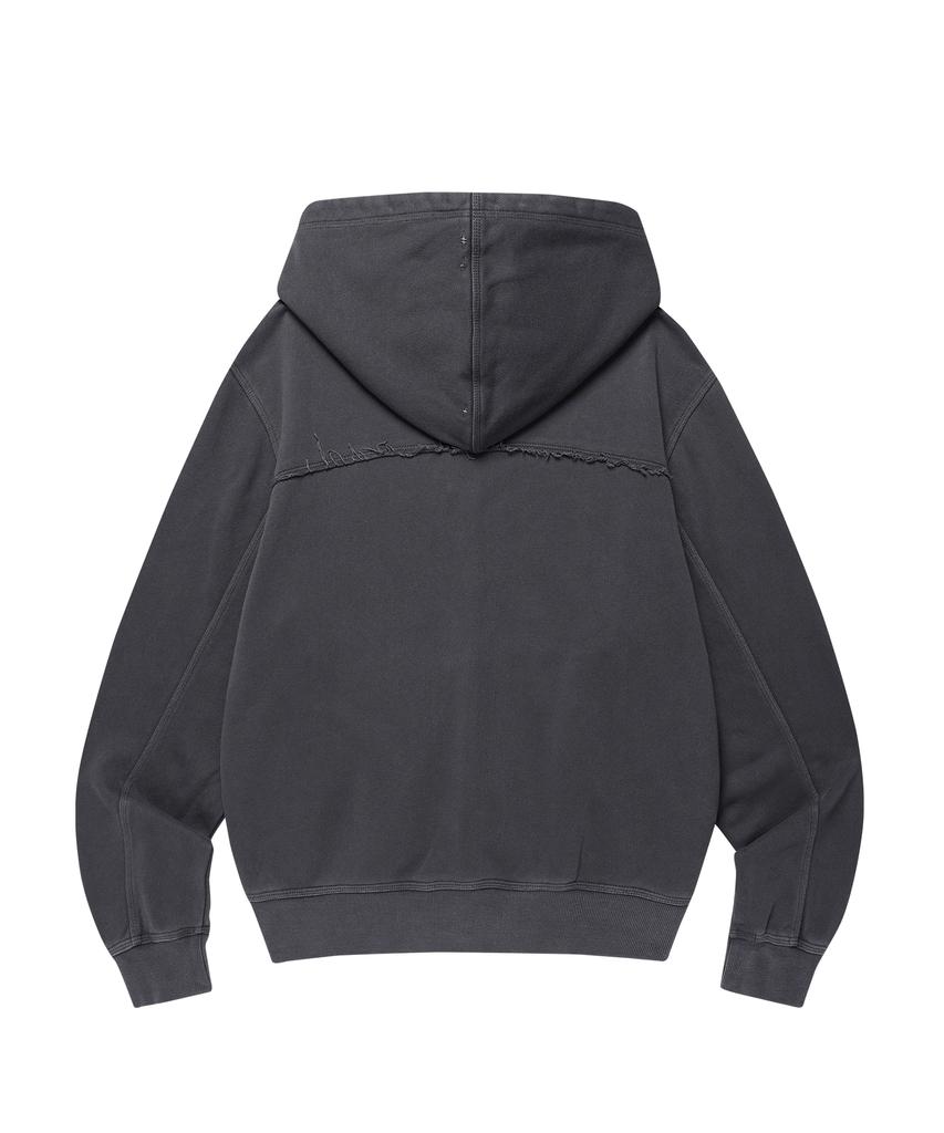 Thevinylhouse Dyed Hoodie Zip-Up Charcoal