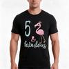 5th Bday Girl Gift Fabulous Flamingo 5 Years Old Birthday Party Outfit For Daughter Niece Tshirt Summer Casual Cotton Tee