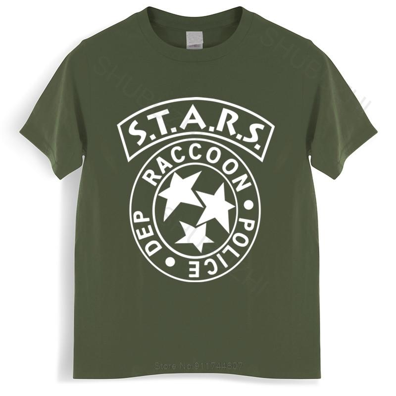 Cotton Tshirt Men Crew Neck Tops S.T.A.R.S. Classic  Cotton Residented Evil Zombie summer teeshirt plus size
