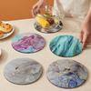 Silicone Table Mat Heat Resistant Non Slip Dining Cup Coaster Marble Light Luxury Style