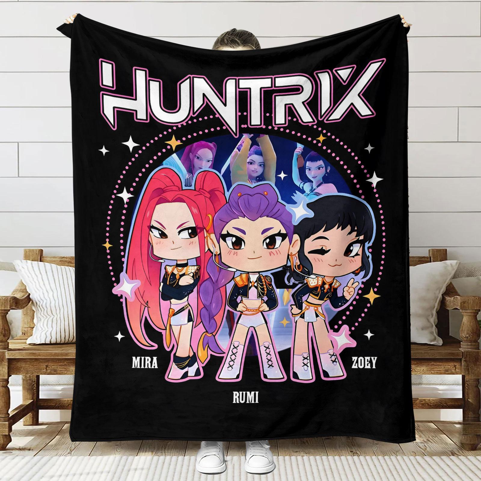 

K-POP Demon-Hunters Blankets For Office Home Camping Nap Leisure Sofa Blankets Warm Birthday Gifts For Girls Huntrix Blankets 75x100cm