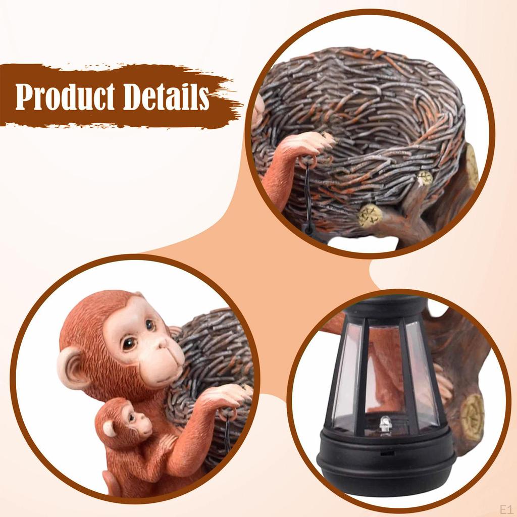 Lumină Solară Statuie Maimuță Ornament Rășină Ornament Creativ Cadou de Casă Nouă Figurină Grădină