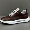 Hong Kong new spring and autumn leather solid color sports casual shoes soft sole dad shoes ysd