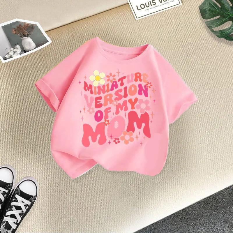 Children T-shirt Letter Printed Kids 100% Cotton Tops 2-13Y O-Neck Short-sleeve T-shirt