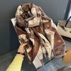 Imitation Cashmere Scarf Women's Autumn and Winter New Retro Totem Shawl Thickened Warm Loose Beard Scarf