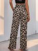 Damen Leopardendruck Schnürhose mit weitem Bein - Sommer 2025 Europäische & Amerikanische Mode