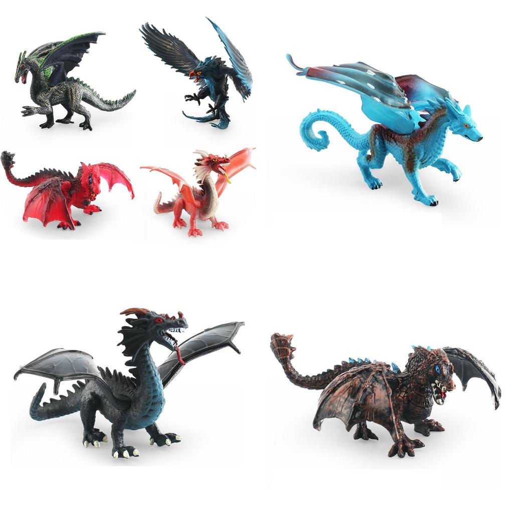 Pvc Dragon Figurine Western Mythology Models Ice Dragon Steel Dragon Desktop Decor