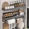 New Kitchen Storage Rack Seasoning Rack Wall-Mounted Condiment Multi-Functional Household Kitchen Organizer Storage Rack