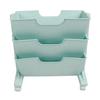3 Tier Movable Bookshelf Removable Bookcase Plastic Rotatable Mobile Bookshelf for Bedroom