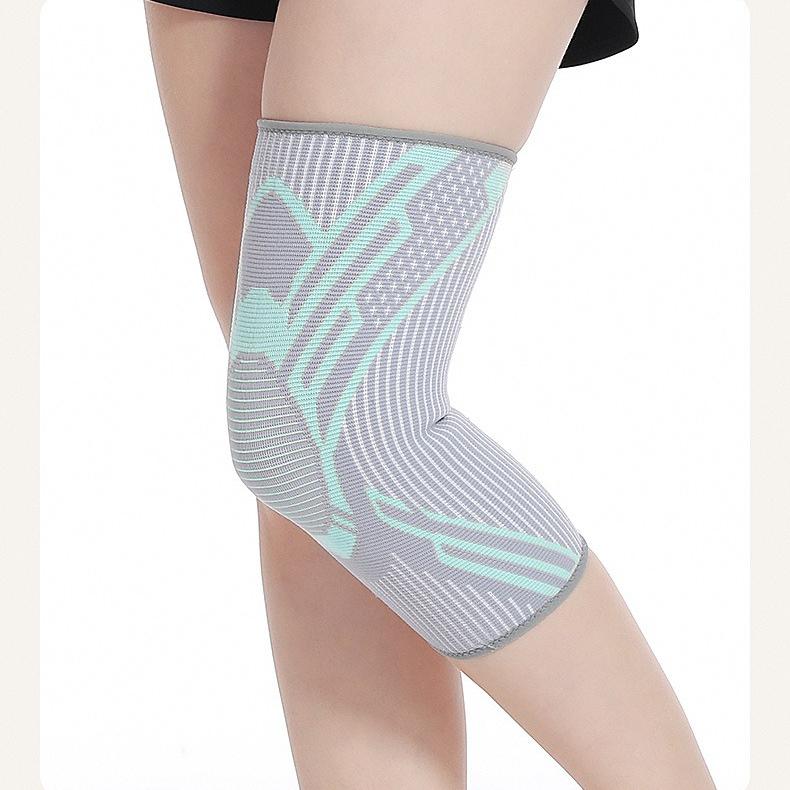 Sports Knee Pad Nylon Elastic Anti-Slip Silicone Knee Support for Basketball Running Cycling Breathable Knitted Thin Knee Brace Men Women M L XL
