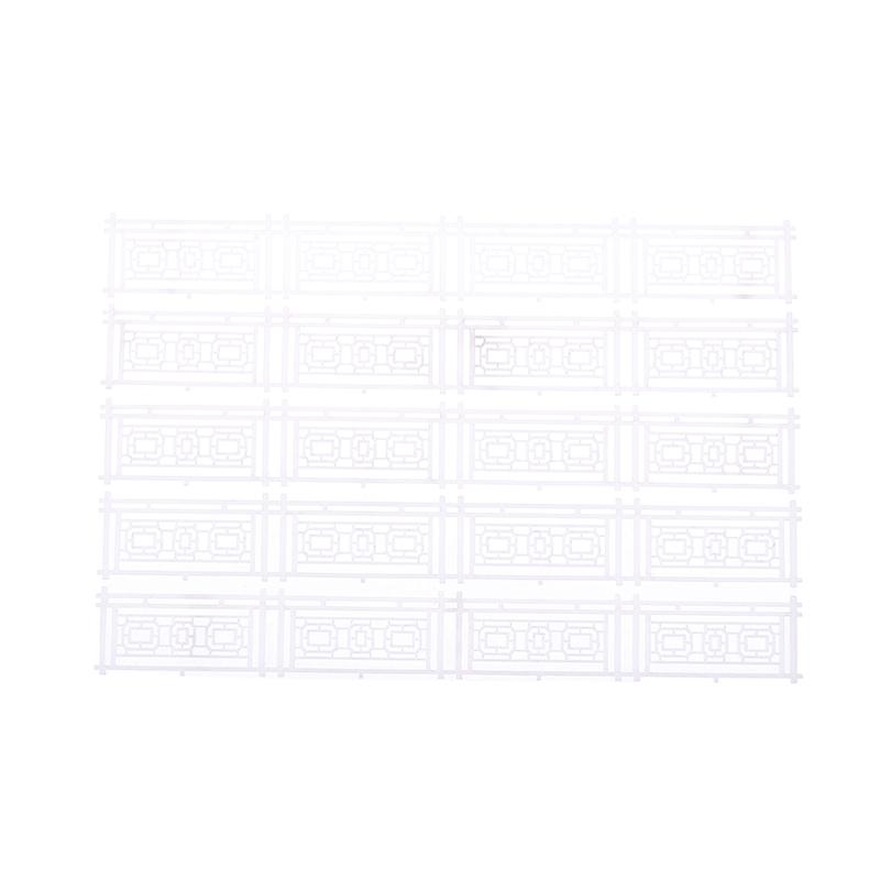 5Pcs Plastic Fences Black/White Guardrail Architectural Model Sand Table Landscape Railing Diy Handmade Wall Model Fence