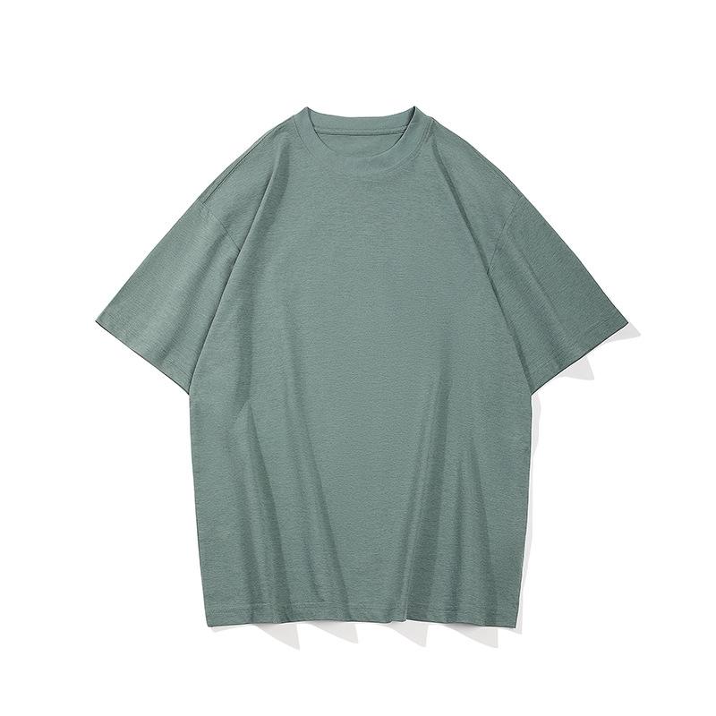 Men's Solid-Color Round-Neck Short-Sleeve T-Shirt Casual Loose-Fit Top Base Layer