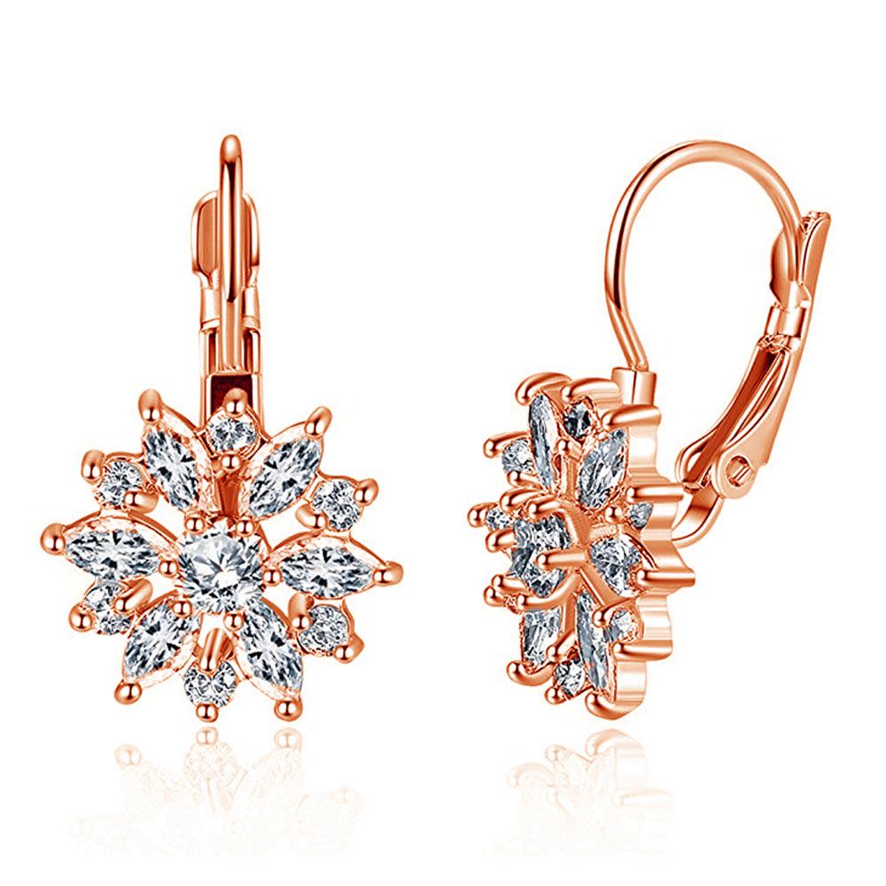 scione 4 Color Crystal Flower Stud Earrings For Women 2020 Vintage Love Wedding Earring Statement Jewelry