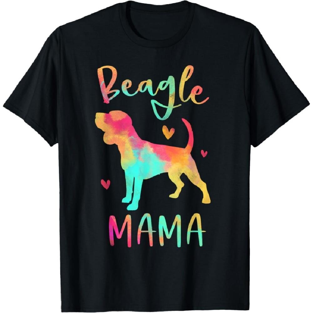 

Beagle Mama Colorful Beagle Gifts Dog Mom T-Shirt S