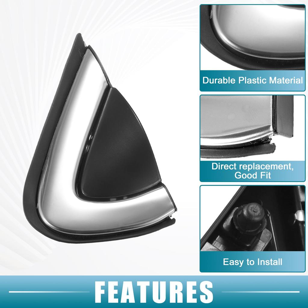 ABSOPRO Front Left and Right Door Mirror Corner Fender Triangle Cover Trim Rearview Triangle Panels for Honda CRV Black 1 Pair 2017-2019, Plastic,