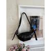 New bag retro niche croissant cowhide dumpling bag fashion one shoulder crossbody baguette women's bag