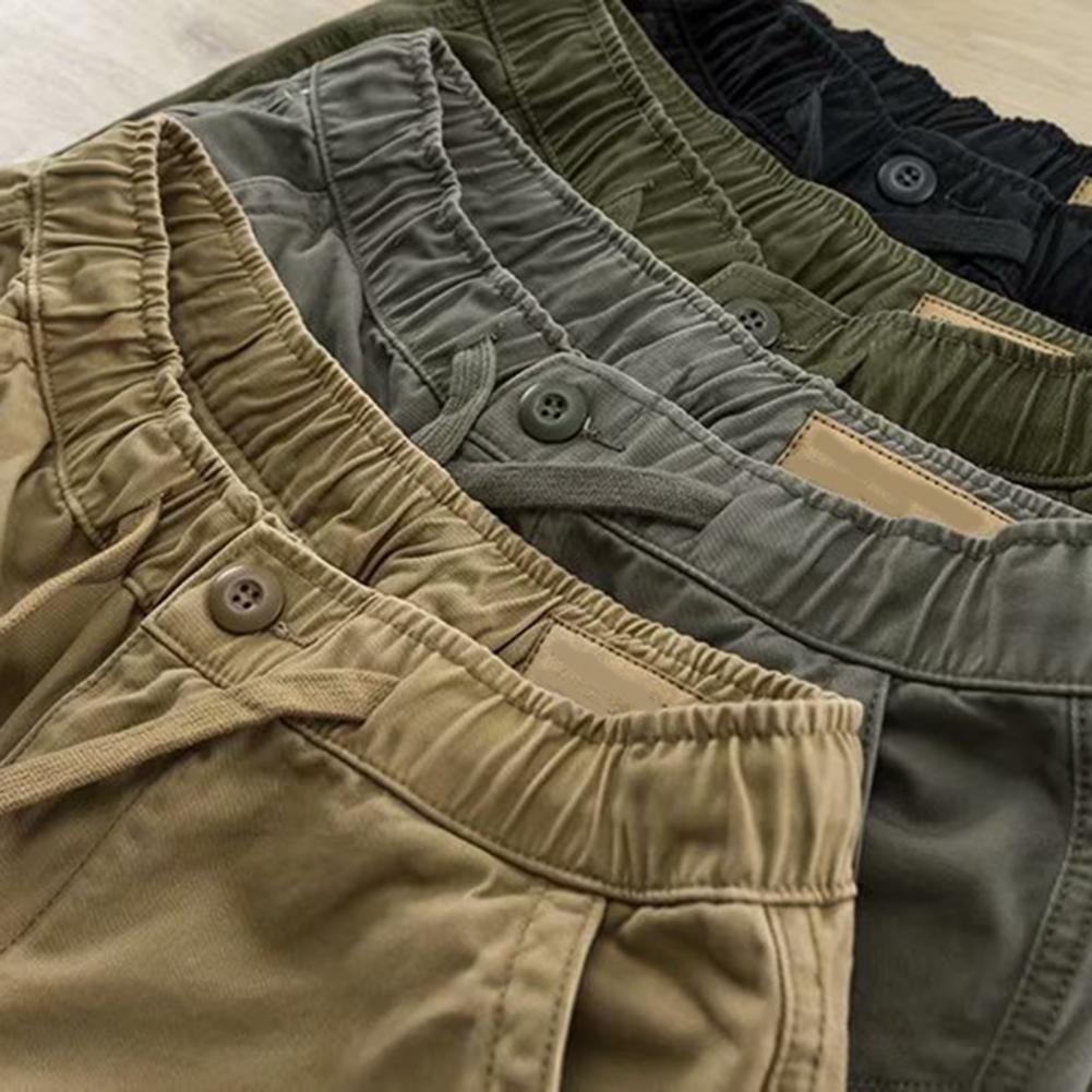 Summer Shorts Men Cotton Solid Casual Business Social Shorts Men Bermudas Loose Khaki Joggers