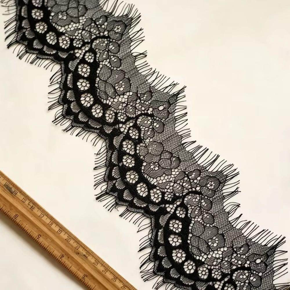 Black White Color Lace Fabric Trim 3 Yards Length Knitted Lace Fabric  For DIY Dress