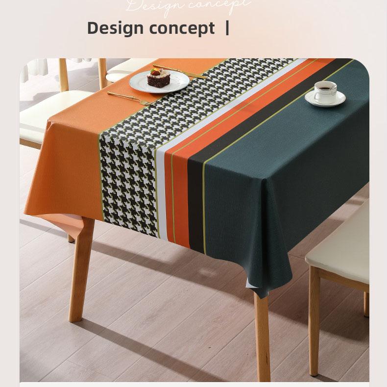 Nappe Rectangulaire Pied-de-Poule Classique Imperméable Résistante à l'Huile et aux Taches Lavable sans Essuyage Housse de Table de Cuisine Décoration de Maison