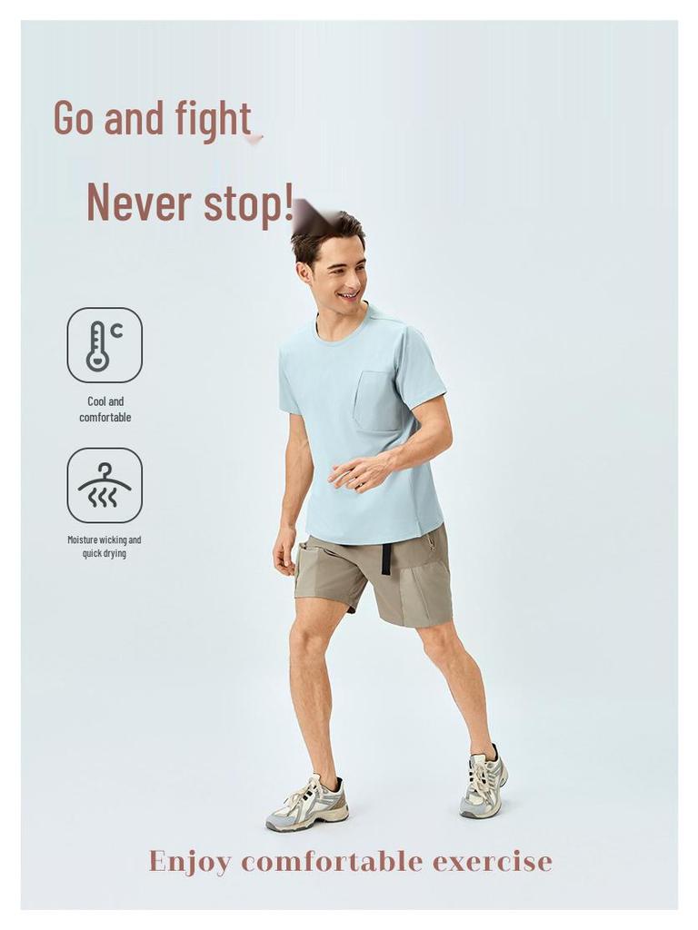 Diga Men's Quick-Dry Breathable Sports T-Shirt for Outdoor Running, Cycling, and Fitness - Loose Fit, Short Sleeve
