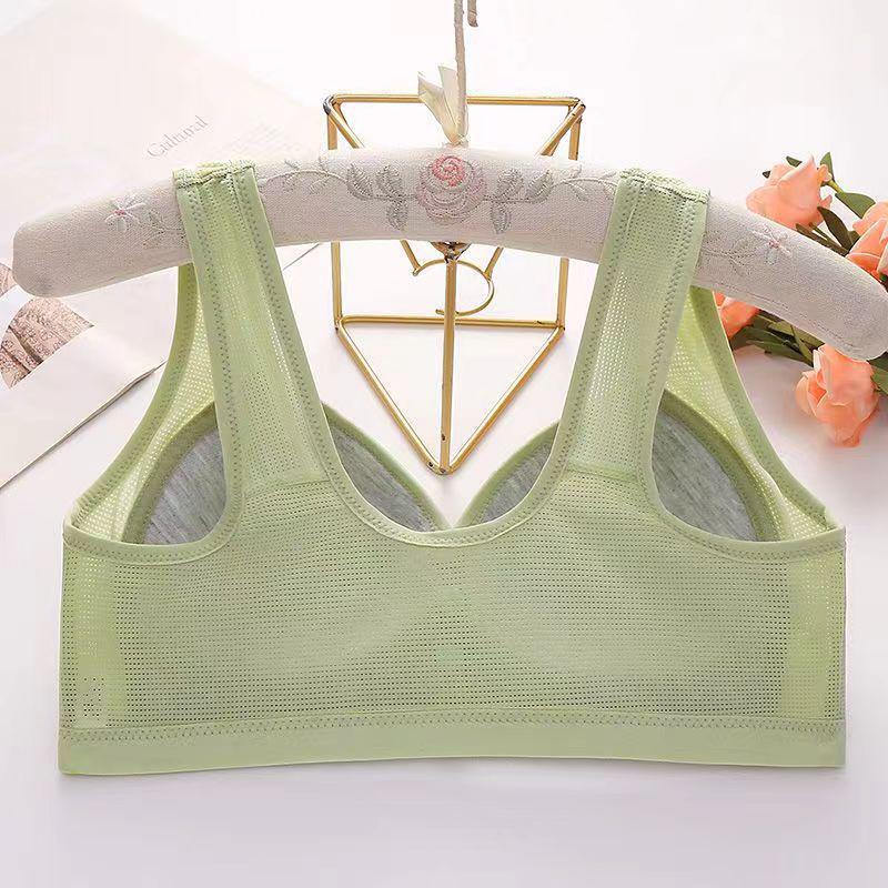 Large Thin Front-Button Bra for Middle-Aged and Elderly Mothers, No Steel Ring, Full-Cup Vest