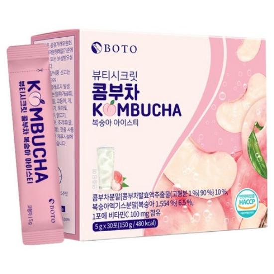BOTO Beauty Secret Kombucha Peach Iced Tea Powder Stick 30pcs 1pc
