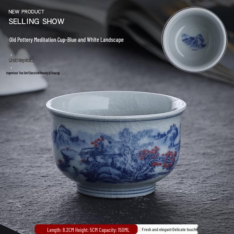 Shangqi Blue & White Porcelain Single Tea Cup