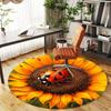 1 Stück Marienkäfer Sonnenblume Büro Runder Teppich, Unter Bürostühlen Schlafzimmer Wohnzimmer Heimdekoration, Teppich für Büro -1110047