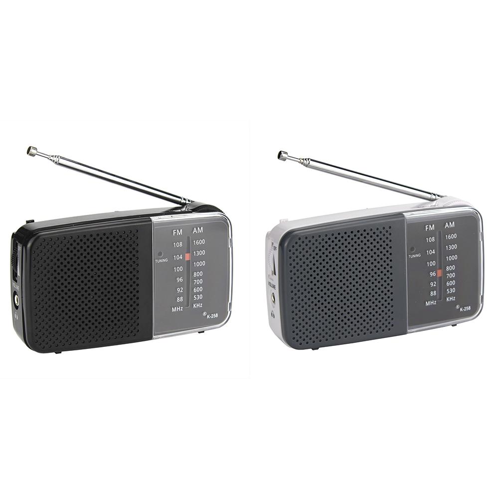 AM/FM Radio with Speaker Mini Transistor Radio with Strap Battery Powered Radio Telescopic Antenna for Emergency Use